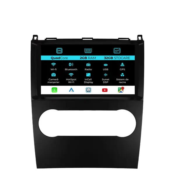 Navigatie Dedicata Mercedes Benz A B Class (2004-2011), 9Inch, 2Gb Ram, 32Gb Stocare, Carplay