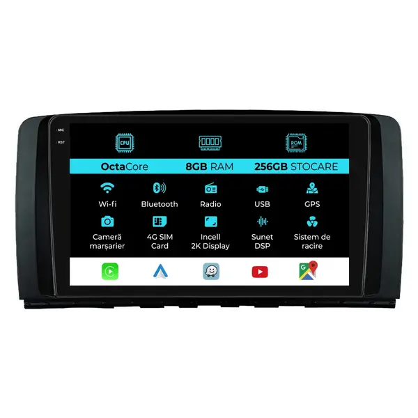 Navigatie Dedicata Mercedes Benz R-Class W254 (2005-2017), 2K, 8Gb Ram, 256Gb Stocare, Carplay