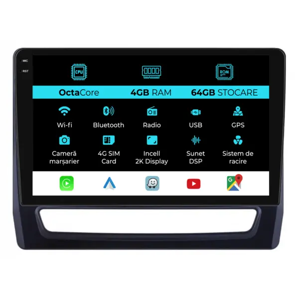 Navigatie Dedicata Mitsubishi ASX 2 (2019 - 2025), 2K, 4Gb Ram, 64Gb Stocare, Carplay