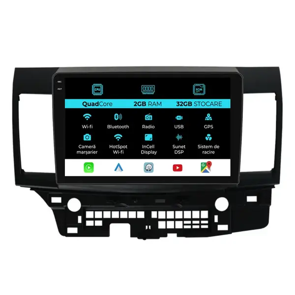 Navigatie Dedicata Mitsubishi Lancer (2007-2013), 9Inch, 2Gb Ram, 32Gb Stocare, Carplay