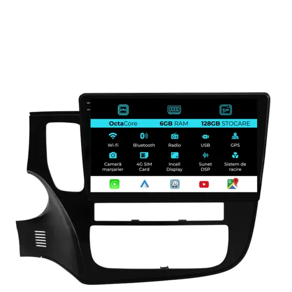 Navigatie Dedicata Mitsubishi Outlander (2013 - 2020), 10 Inch, 6Gb Ram, 128Gb Stocare, Android Auto, Carplay