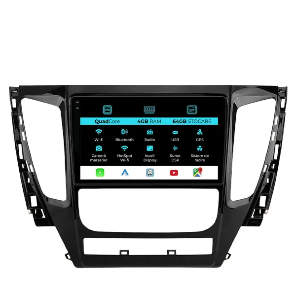 Navigatie Dedicata Mitsubishi Pajero (2016 - 2018), QuadCore, 9 Inch, 4Gb Ram, 64Gb Stocare, Android Auto, Carplay