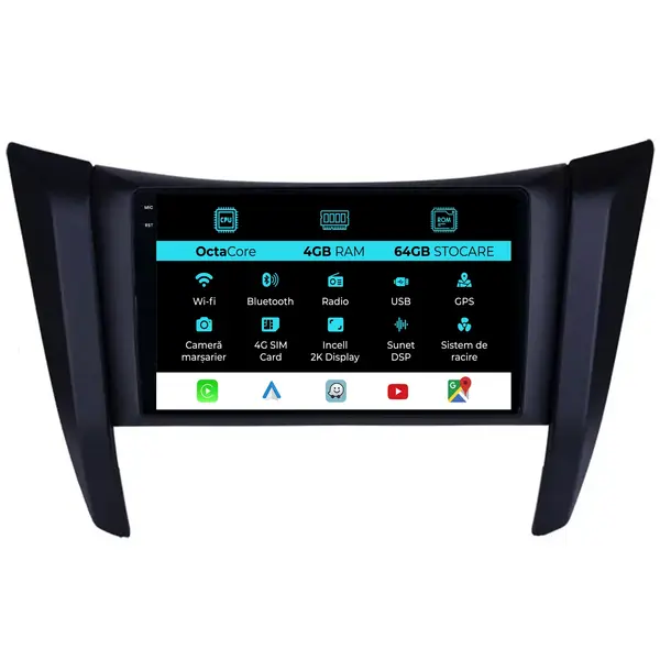 Navigatie Dedicata Nissan Navara (2015 - 2023), 2K, 4Gb Ram, 64Gb Stocare, Android Auto, Carplay