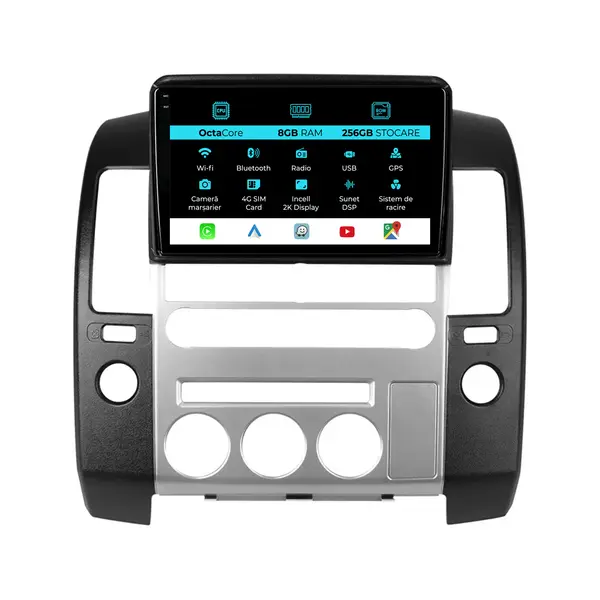 Navigatie Dedicata Nissan Navara Pathfinder (2004-2014), 2K, 8Gb Ram, 256Gb Stocare, Carplay