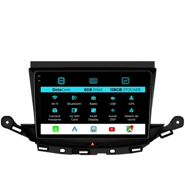 Navigatie Dedicata Opel Astra K (2015 - 2021), 9 Inch, 6Gb Ram, 128Gb Stocare, Android Auto, Carplay