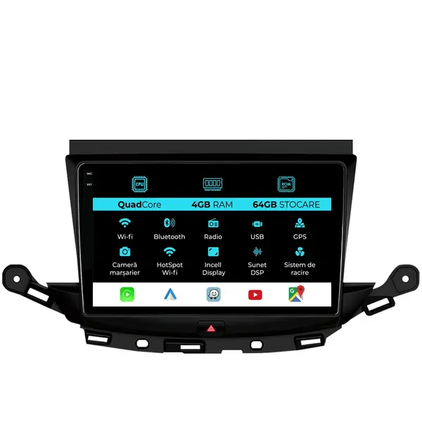 Navigatie Dedicata Opel Astra K (2016 - 2020),QuadCore, 9 Inch, 4Gb Ram, 64Gb stocare, Carplay