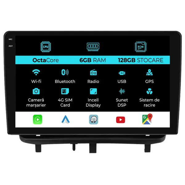 Navigatie Dedicata Opel Corsa D (2006 - 2014), 9 Inch, 6Gb Ram, 128Gb Stocare, Android Auto, Carplay
