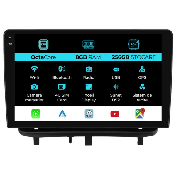 Navigatie Dedicata Opel Corsa D (2006 - 2014), 9 Inch, 8Gb Ram, 256Gb Stocare, Android Auto, Carplay