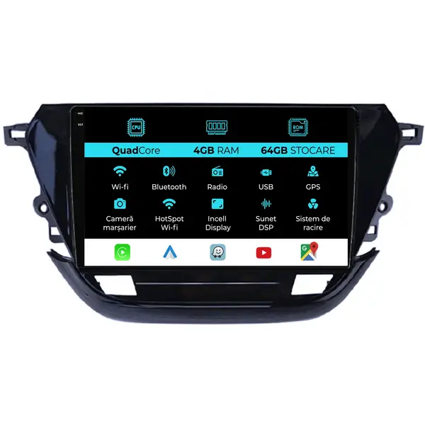 Navigatie Dedicata Opel Corsa F (2019 - 2023), QuadCore, 9 Inch, 4Gb Ram, 64Gb Stocare, Android Auto, Carplay