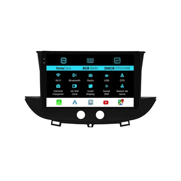 Navigatie Dedicata Opel Crossland X (2017 - 2021), 9 Inch, 8Gb Ram, 256Gb Stocare, Android Auto, Carplay