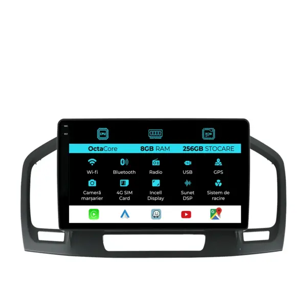 Navigatie Dedicata Opel Insignia (2008-2013), 9 Inch, 8Gb Ram, 256Gb stocare, Carplay