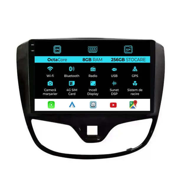 Navigatie Dedicata Opel Karl (2015-2019), 9Inch, 8Gb Ram, 256Gb Stocare, Carplay