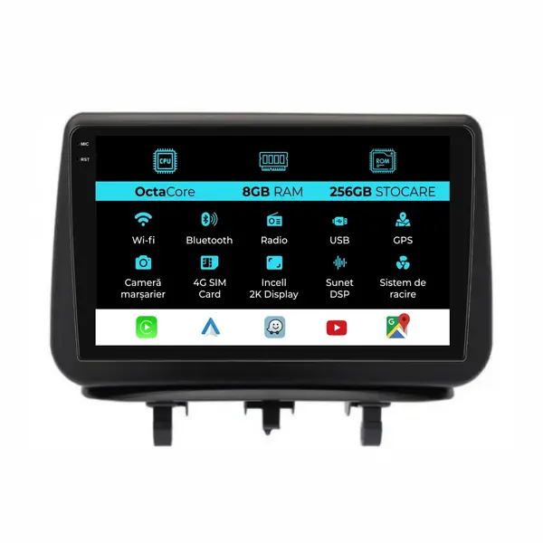 Navigatie Dedicata Opel Meriva (2004 - 2009), 2K, 8Gb Ram, 256Gb Stocare, Android Auto, Carplay