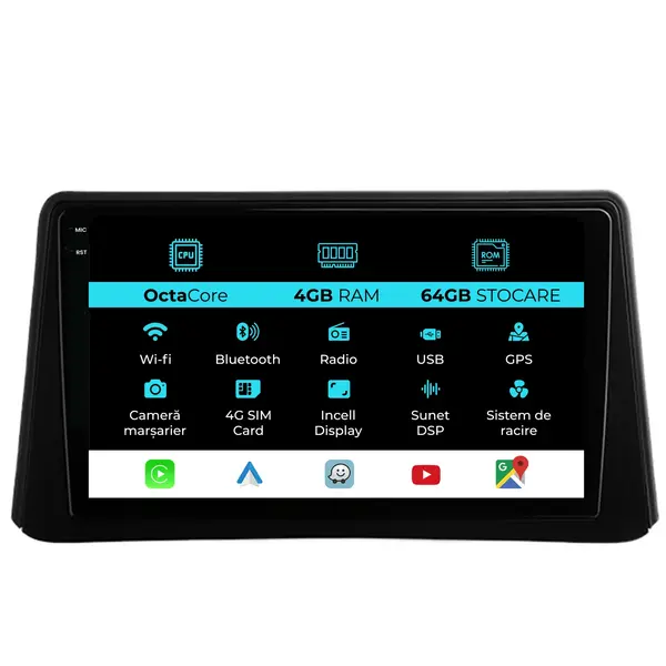 Navigatie Dedicata Opel Mokka (2012 - 2016), 9 Inch, 4Gb Ram, 64Gb stocare, Carplay
