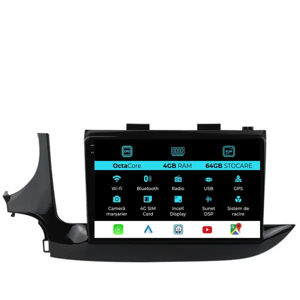 Navigatie Dedicata Opel Mokka (2012 - 2016), 9 Inch, 4Gb Ram, 64Gb Stocare, Android Auto, Carplay