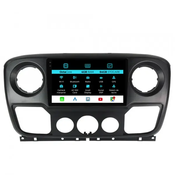 Navigatie Dedicata Opel Movano Renault Master Nissan NV400 (2010-2020), 10Inch, 4Gb Ram, 64Gb Stocare, Carplay