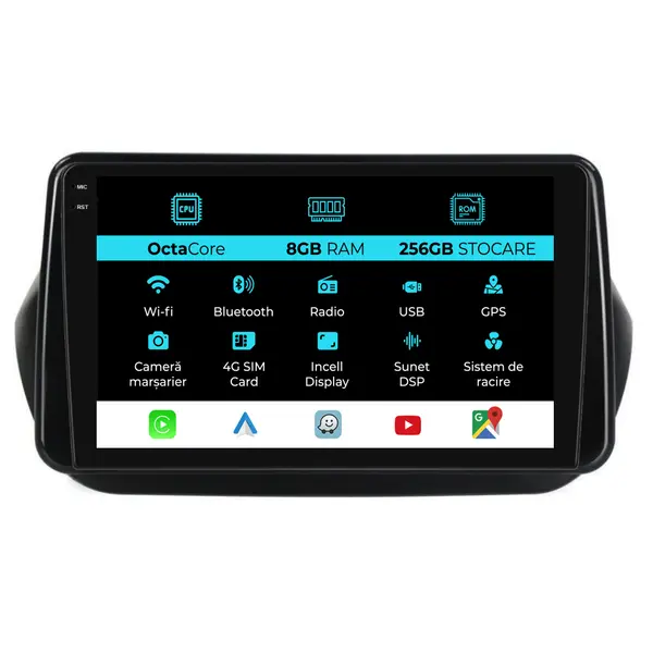Navigatie Dedicata Peugeot Bipper (2008 - 2017), 9 Inch, 8Gb Ram, 256Gb Stocare, Android Auto, Carplay