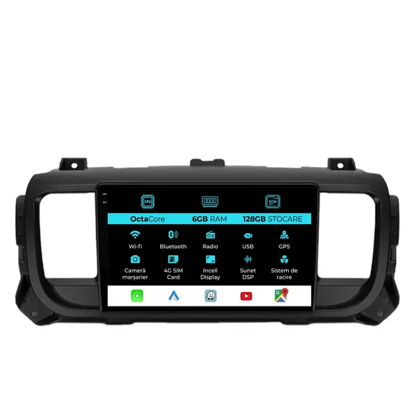 Navigatie Dedicata Peugeot Expert Citroen Jumpy 3 (2016-2021), 9Inch, 6Gb Ram, 128Gb Stocare, Carplay