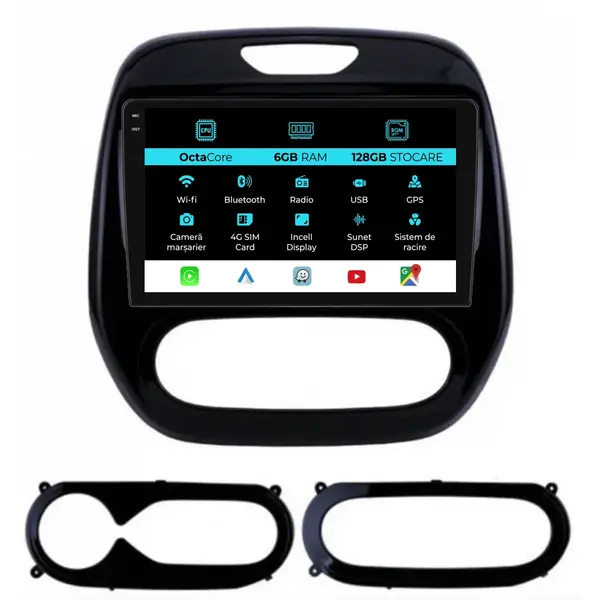 Navigatie Dedicata Renault Captur (2013 - 2017), 9 Inch, 6Gb Ram, 128Gb Stocare, Android Auto, Carplay
