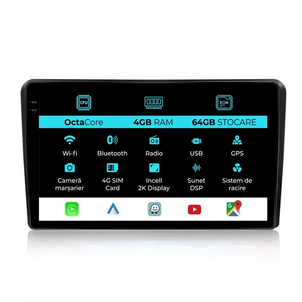 Navigatie Dedicata Renault Express (2021-2025), 2K, 4Gb Ram, 64Gb Stocare, Carplay
