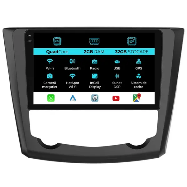 Navigatie Dedicata Renault Kadjar (2015 - 2017), 9 Inch, 2Gb Ram, 32Gb Stocare, Android Auto, Carplay