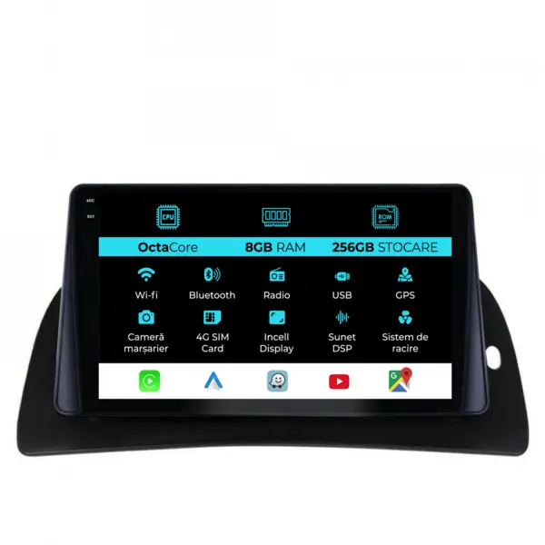 Navigatie Dedicata Renault Kangoo (2015-2020), 9Inch, 8Gb Ram, 256Gb Stocare, Carplay