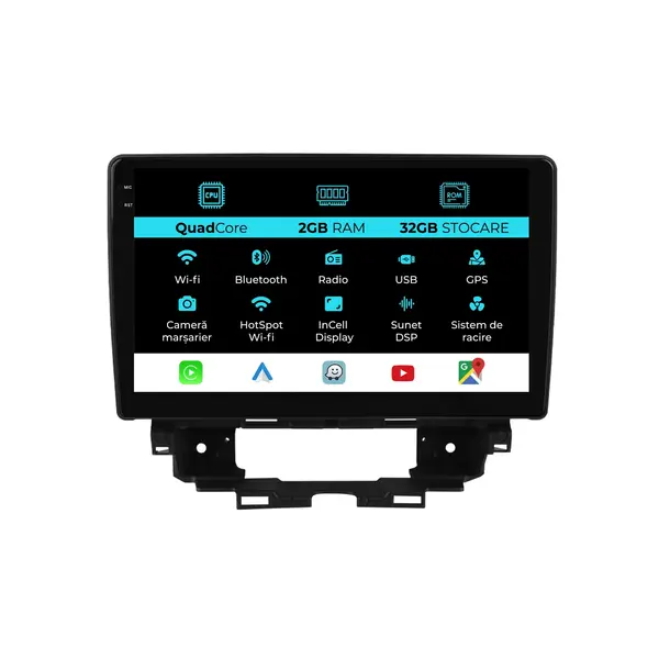 Navigatie Dedicata Renault Kangoo (2022 - 2025), 10 Inch, 2Gb Ram, 32Gb Stocare, Android Auto, Carplay