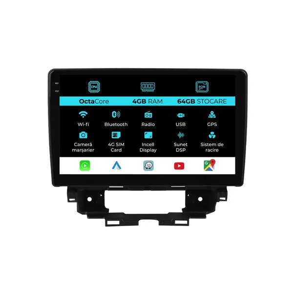 Navigatie Dedicata Renault Kangoo (2022 - 2025), 10 Inch, 4Gb Ram, 64Gb Stocare, Android Auto, Carplay
