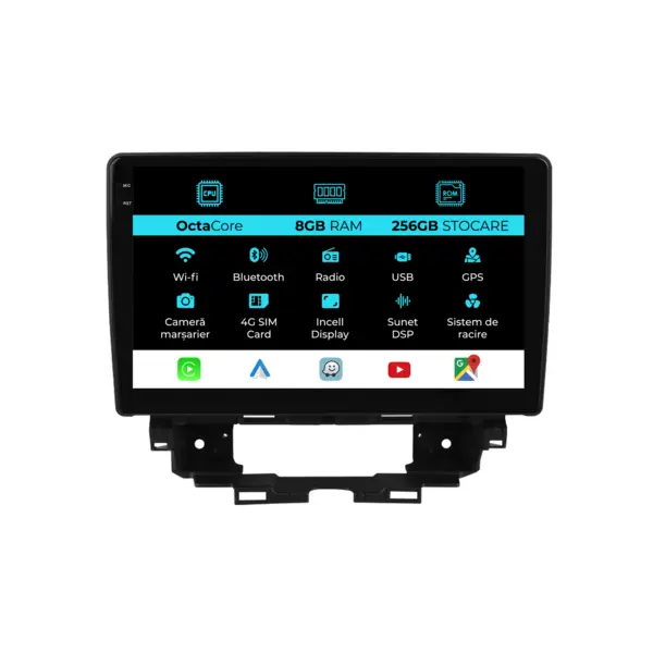 Navigatie Dedicata Renault Kangoo (2022-2025), 10Inch, 8Gb Ram, 256Gb Stocare, Carplay