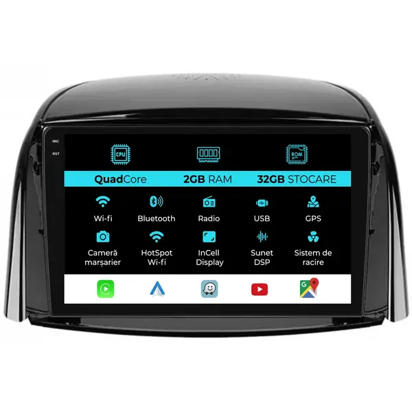 Navigatie Dedicata Renault Koleos (2008-2016),QuadCore, 9Inch, 4Gb Ram, 64Gb Stocare, Carplay