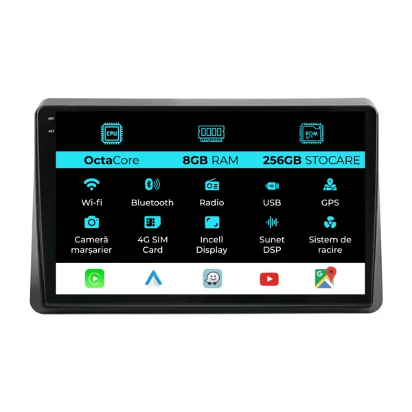 Navigatie Dedicata Renault Master (2019-2024), 10Inch, 8Gb Ram, 256Gb Stocare, Carplay