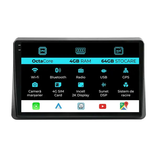 Navigatie Dedicata Renault Master (2019-2024), 2K, 4Gb Ram, 64Gb Stocare, Carplay