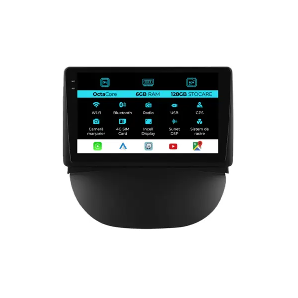 Navigatie Dedicata Renault Symbol (2003 - 2008), 9 Inch, 6Gb Ram, 128Gb Stocare, Android Auto, Carplay