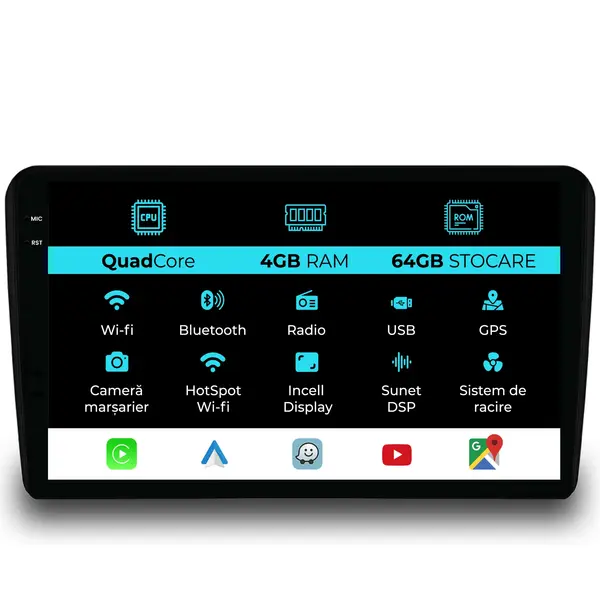 Navigatie Dedicata Renault Trafic (2004-2014), 10Inch,QuadCore, 4Gb Ram, 64Gb Stocare, Carplay