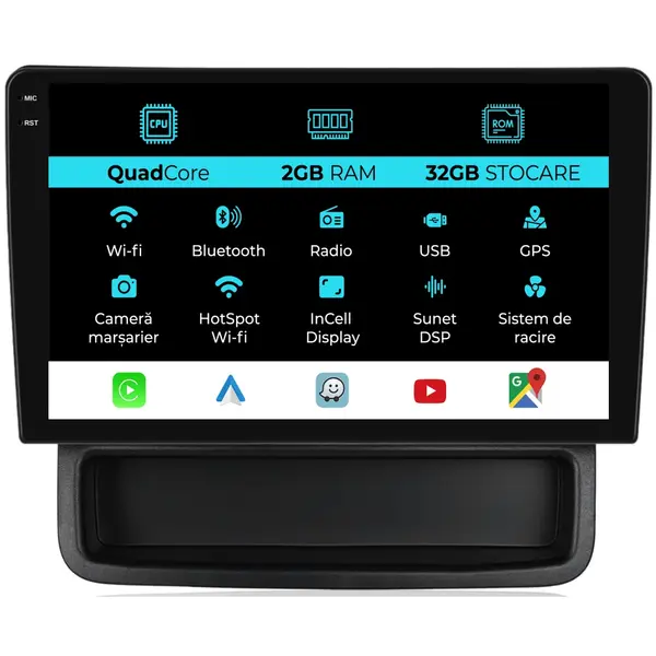 Navigatie Dedicata Renault Trafic (2010-2014), 10Inch, 2Gb Ram, 32Gb Stocare, Carplay
