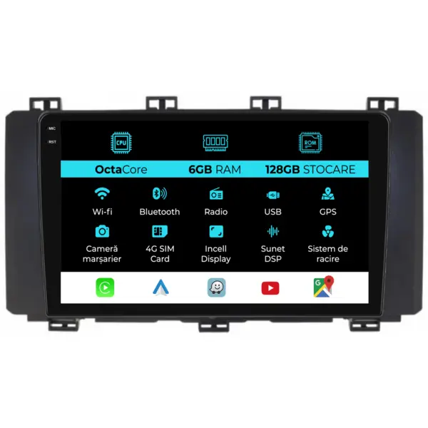 Navigatie Dedicata Seat Ateca (2016-2021), 9Inch, 6Gb Ram, 128Gb Stocare, Carplay