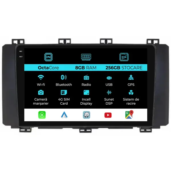 Navigatie Dedicata Seat Ateca (2016-2021), 9Inch, 8Gb Ram, 256Gb Stocare, Carplay