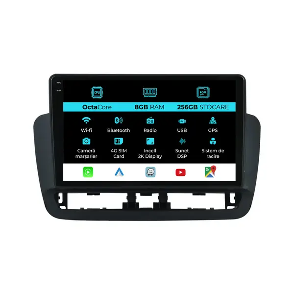 Navigatie Dedicata Seat Ibiza (2014 - 2017), 2K, 8Gb Ram, 256Gb Stocare, Android Auto, Carplay
