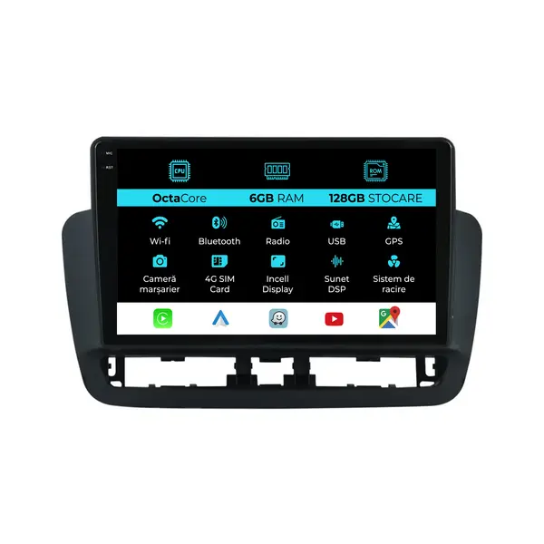 Navigatie Dedicata Seat Ibiza (2014 - 2017), 9 Inch, 6Gb Ram, 128Gb Stocare, Android Auto, Carplay
