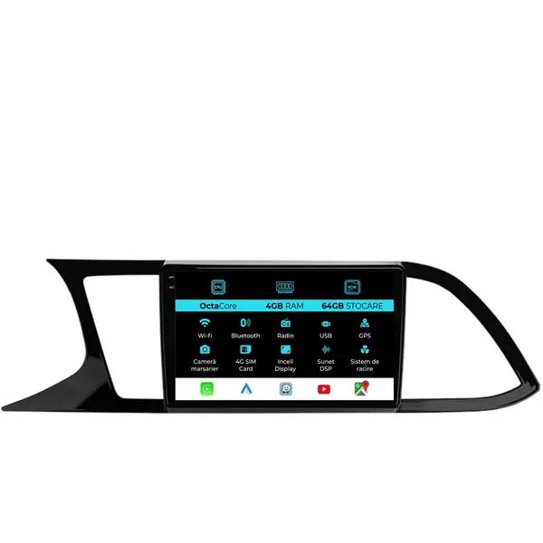 Navigatie Dedicata Seat Leon (2013 - 2020), 9 Inch, 4Gb Ram, 64Gb Stocare, Android Auto, Carplay