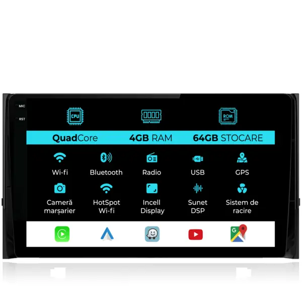 Navigatie Dedicata Skoda Kodiaq (2016-2024),QuadCore, 10Inch, 4Gb Ram, 64Gb Stocare, Carplay