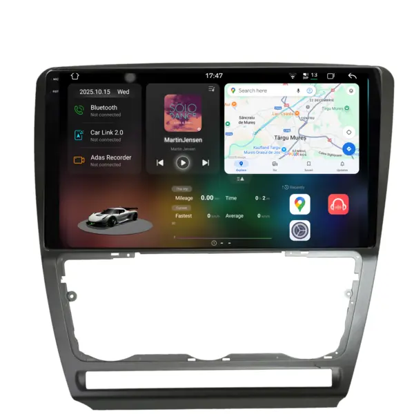 Navigatie Dedicata Skoda Octavia 2 (2004-2013), 2K, 12Gb Ram, 256Gb Stocare, Carplay