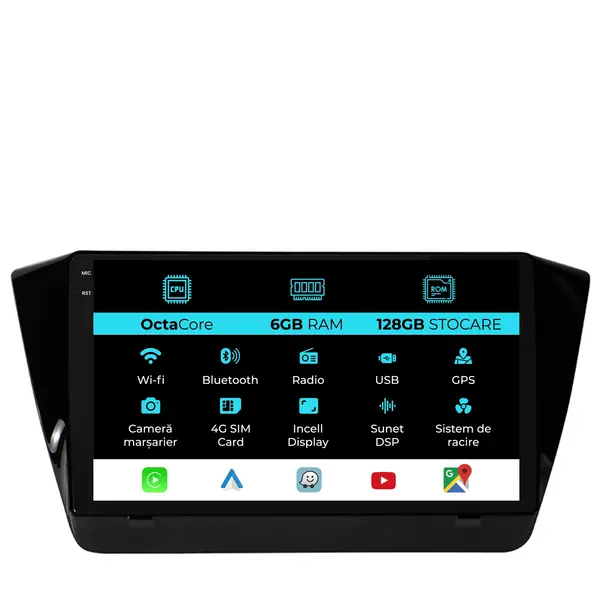 Navigatie Dedicata Skoda Superb 3 (2015-2019), 10Inch, 6Gb Ram, 128Gb Stocare, Carplay
