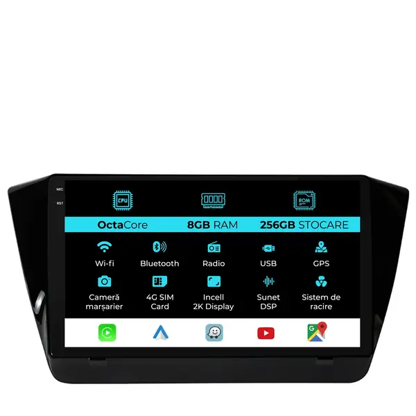 Navigatie Dedicata Skoda Superb 3 (2015-2019), 2K, 8Gb Ram, 256Gb Stocare, Carplay
