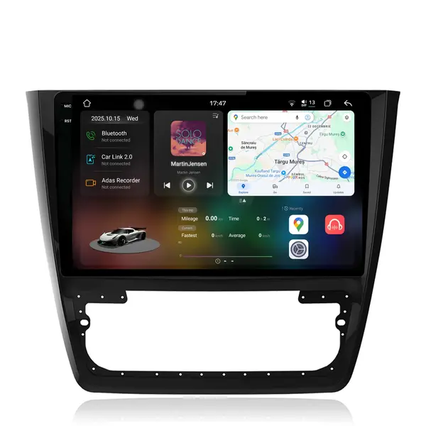 Navigatie Dedicata Skoda Yeti (2009 - 2012), 2K, 12Gb Ram, 256Gb Stocare, Android Auto, Carplay
