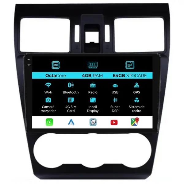 Navigatie Dedicata Subaru Forester (2012-2018), 9Inch, 4Gb Ram, 64Gb Stocare, Carplay