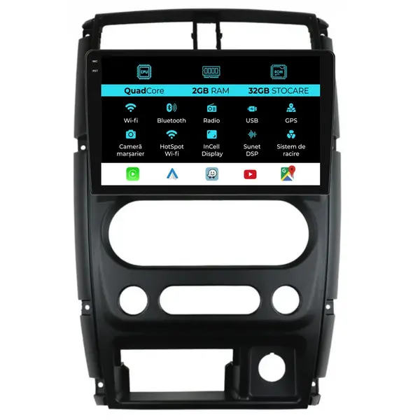 Navigatie Dedicata Suzuki Jimny 3 (2005 - 2019), 9 Inch, 2Gb Ram, 32Gb Stocare, Android Auto, Carplay
