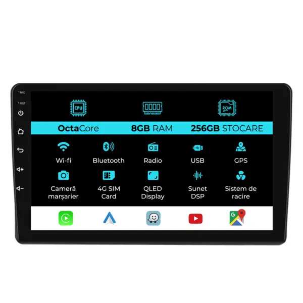 Navigatie Dedicata Toyota Auris (2006 - 2012), 10 Inch, 8Gb Ram, 256Gb Stocare, Android Auto, Carplay