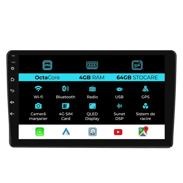 Navigatie Dedicata Toyota Auris (2006 - 2012), 10Inch, 4Gb Ram, 64Gb Stocare, Carplay