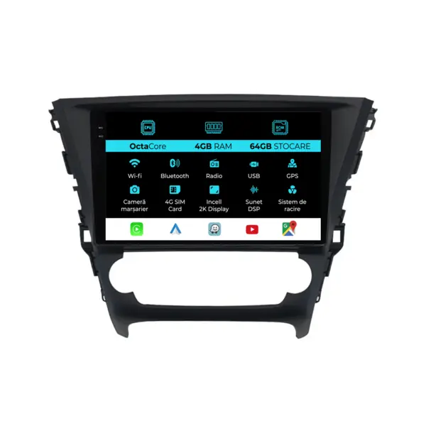 Navigatie Dedicata Toyota Avensis (2015-2018), 2K, 4Gb Ram, 64Gb stocare, Carplay